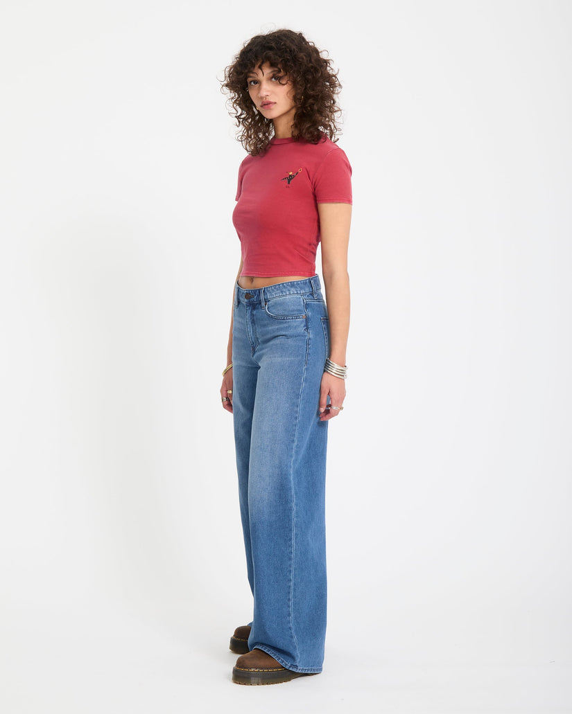 Stoned Boyfriend Low Rise Jeans - Worn Light Blue