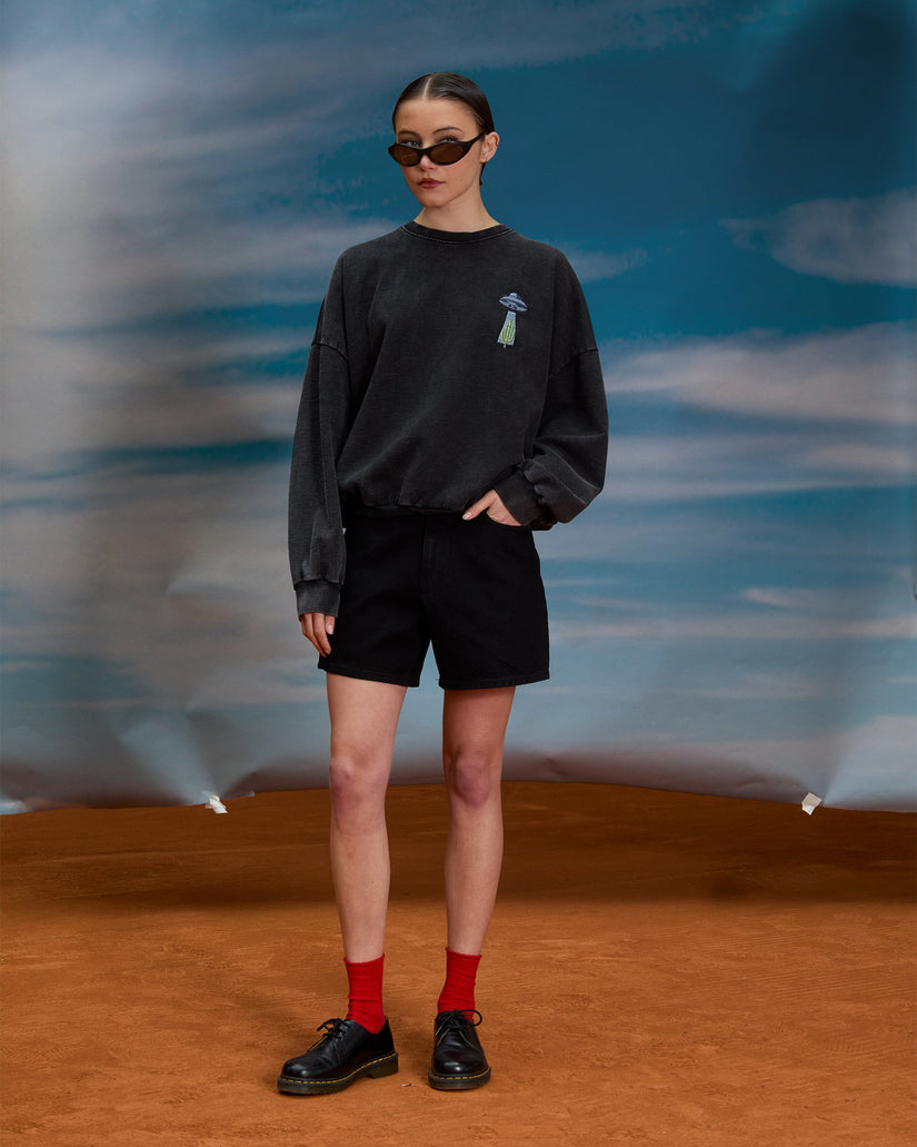 Stoned Boyfriend-Shorts - Black