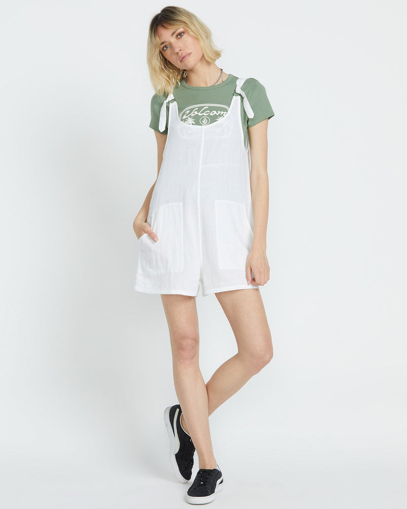 Lil Tie Strap Romper - WHITE