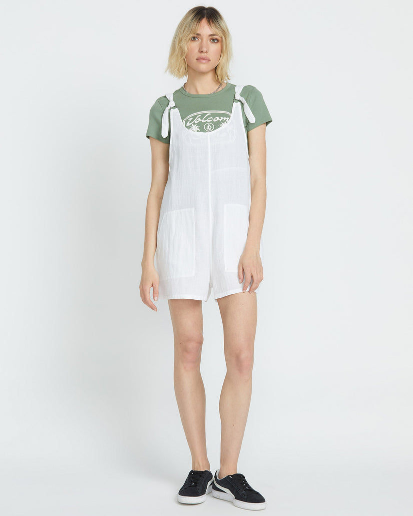 Lil Tie Strap Romper - WHITE