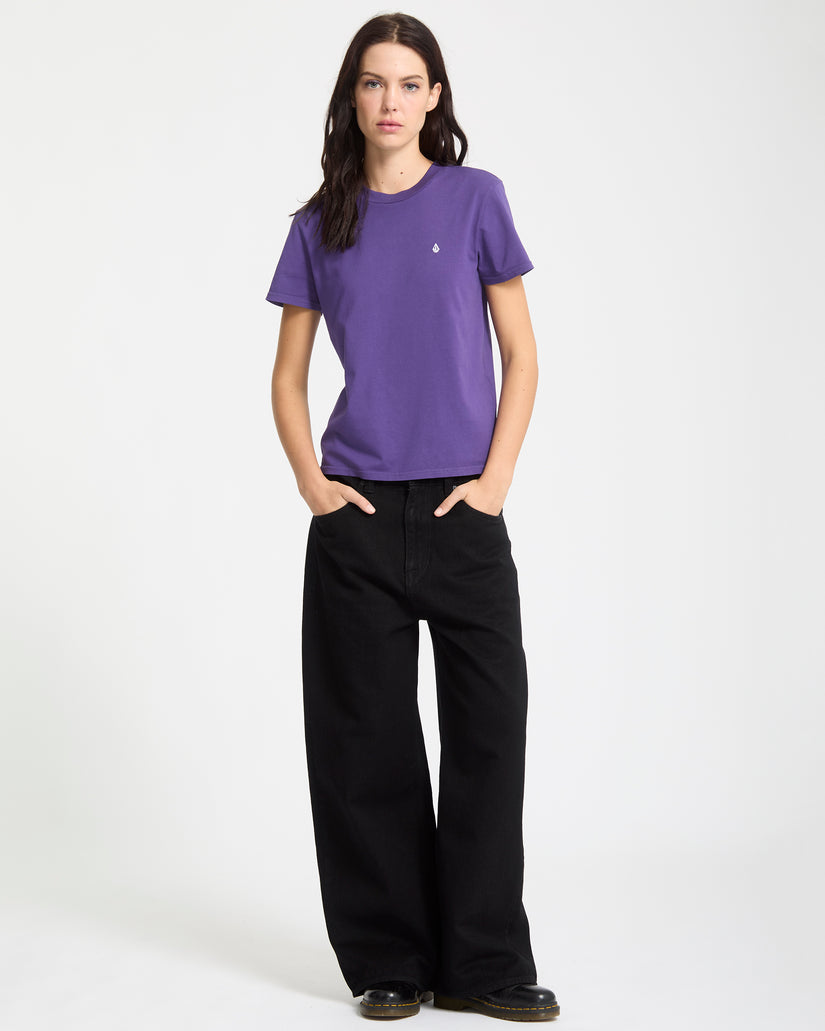 Solid Stone Besticktes T-Shirt - Acai