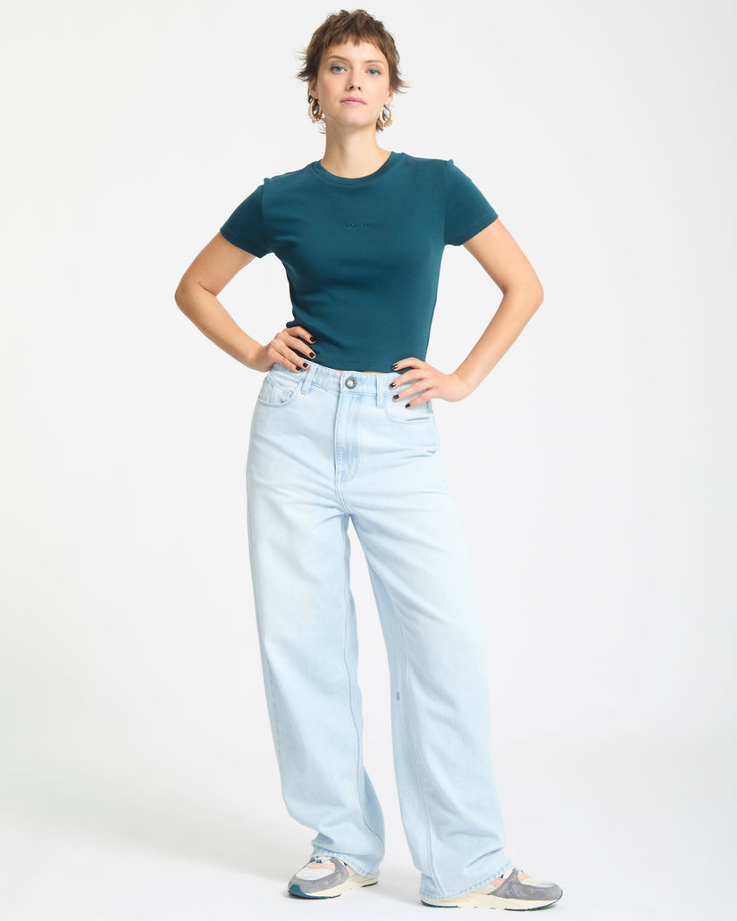 Volcomstone Tight Crop-T-Shirt - Emerald Green