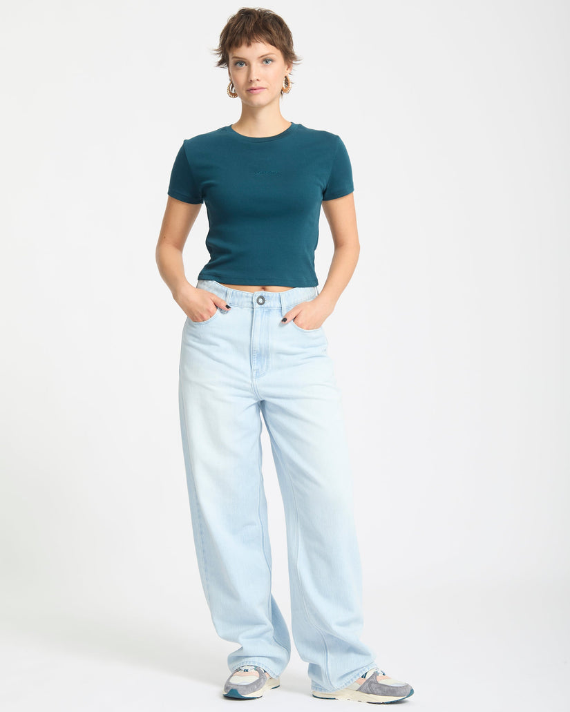 Volcomstone Tight Crop-T-Shirt - Emerald Green