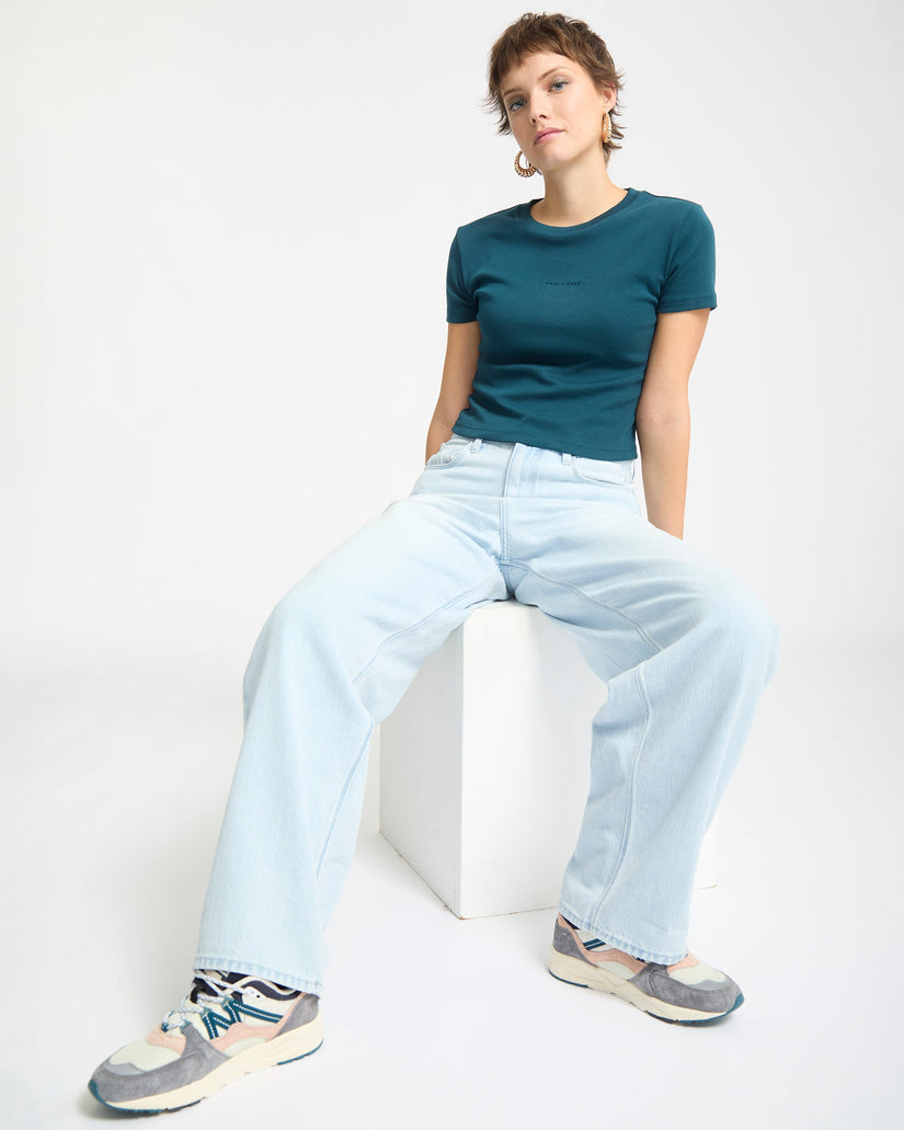 Volcomstone Tight Crop-T-Shirt - Emerald Green