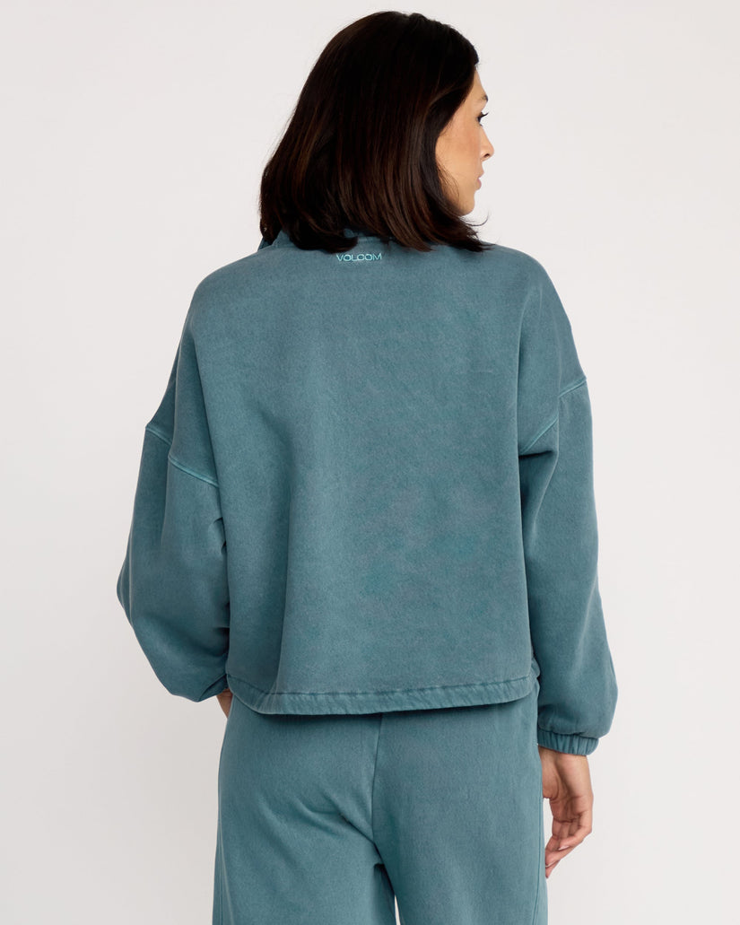 Stone Soft Quarter Zip Sweatshirt - Emerald Green
