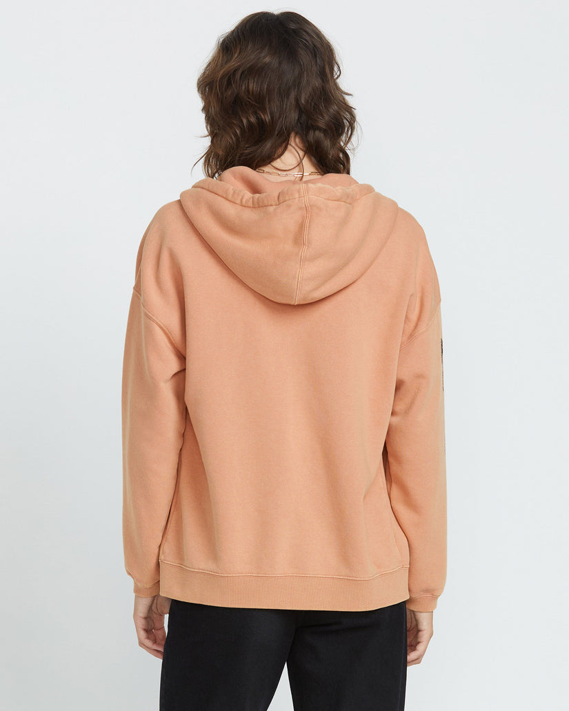 Stone Art Up Zip Kapuzenpullover - SAND BROWN