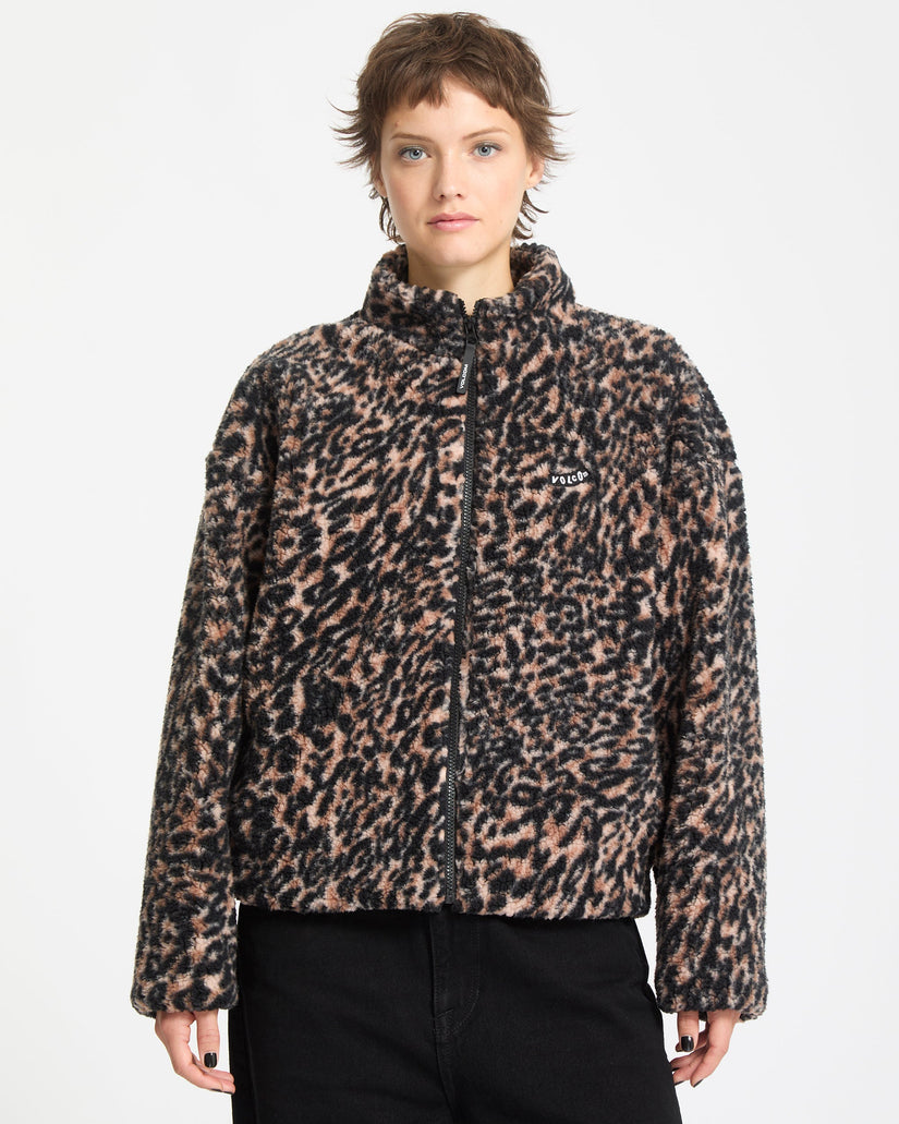 Wylding Out Zip Sherpa - Animal Print