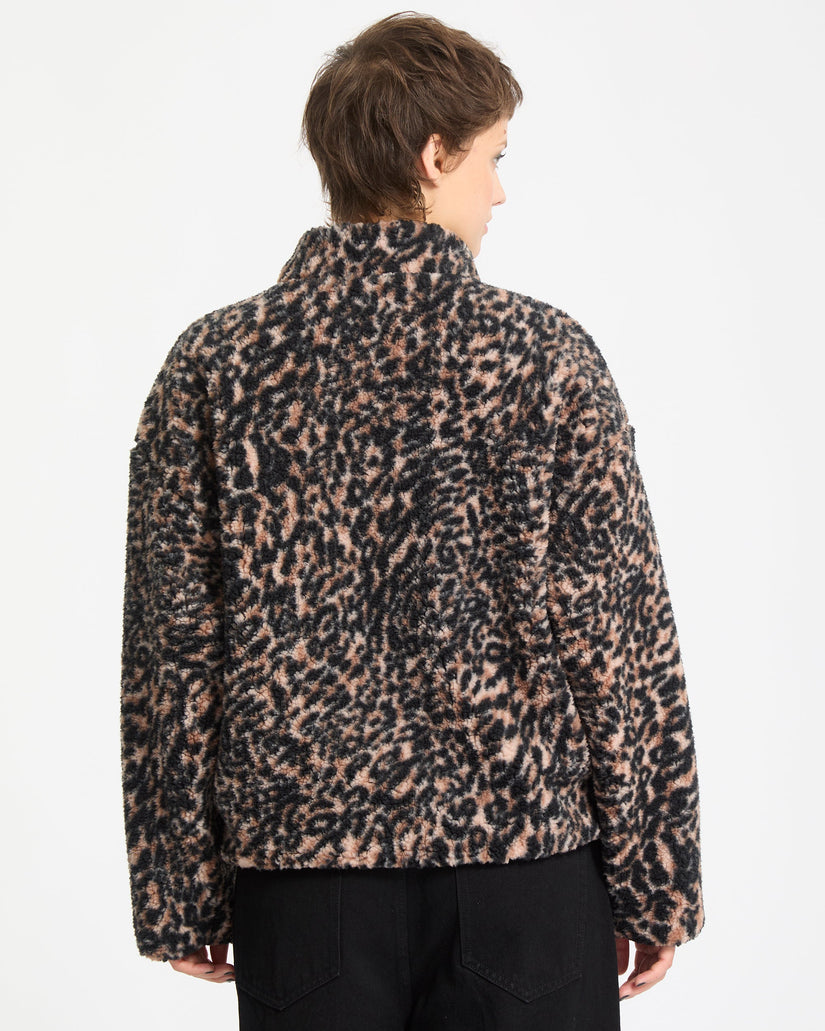 Wylding Out Zip Sherpa - Animal Print