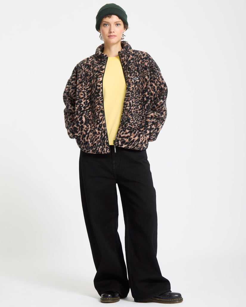 Wylding Out Zip Sherpa - Animal Print