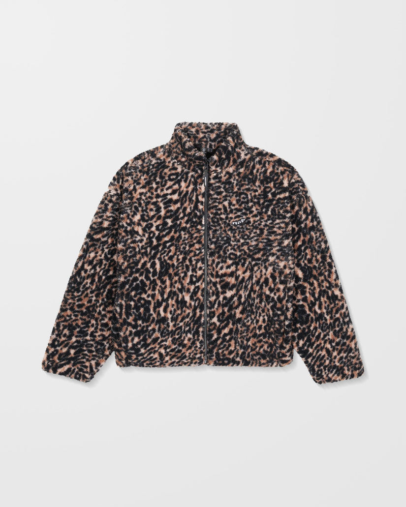 Wylding Out Zip Sherpa - Animal Print