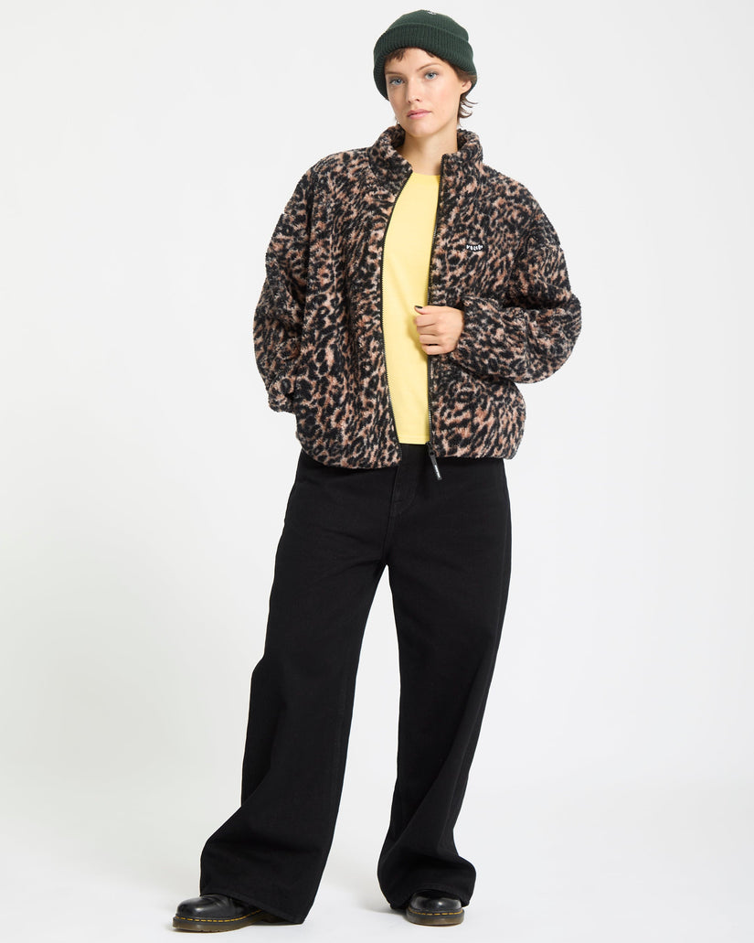 Wylding Out Zip Sherpa - Animal Print