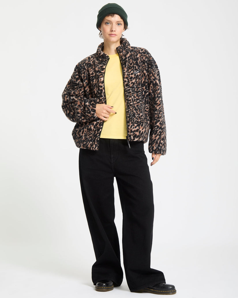 Wylding Out Zip Sherpa - Animal Print