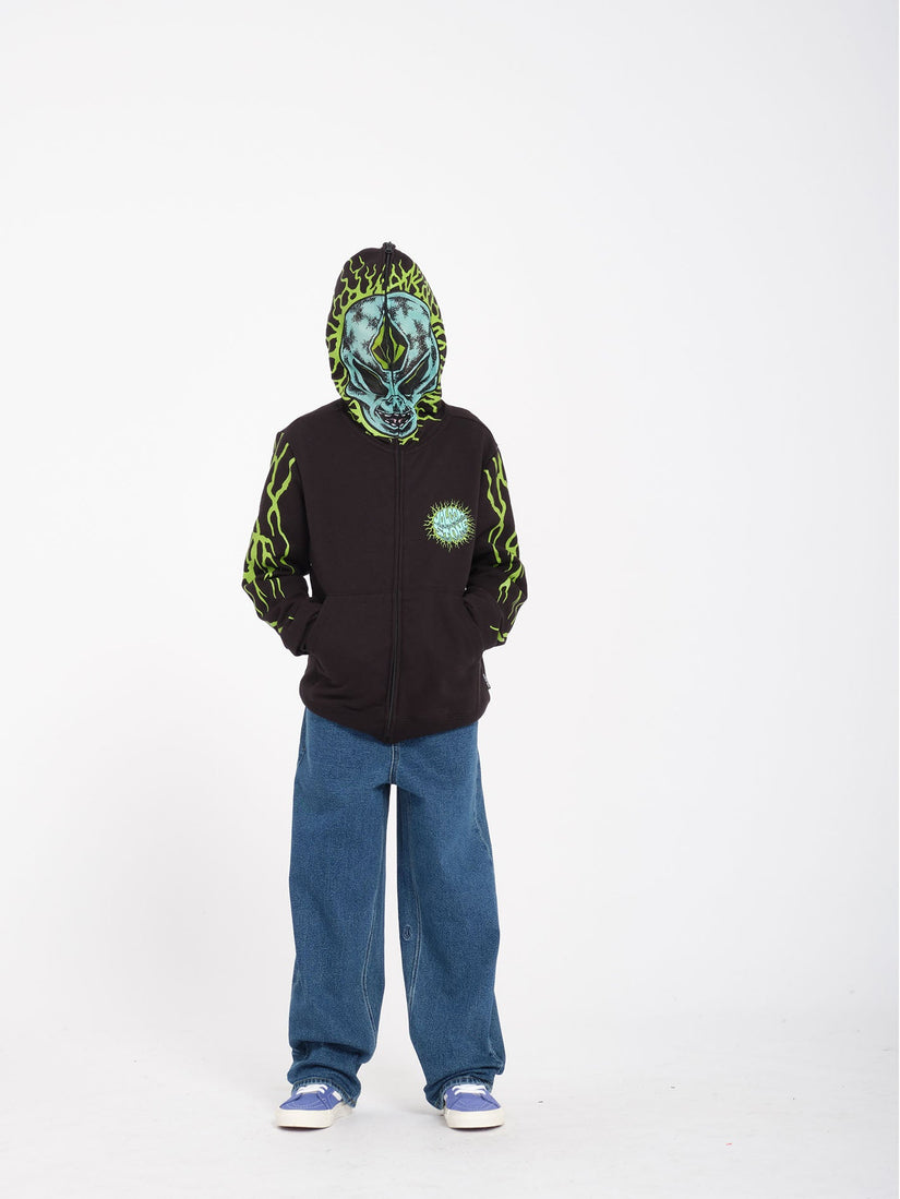 Alien Full Zip Hoodie - Black  - (KINDER)