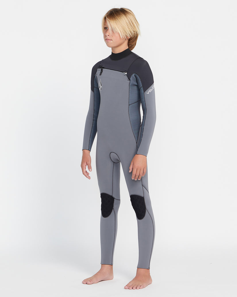 3/2Mm Chest Zip Neoprenanzug - Charcoal - (KINDER)