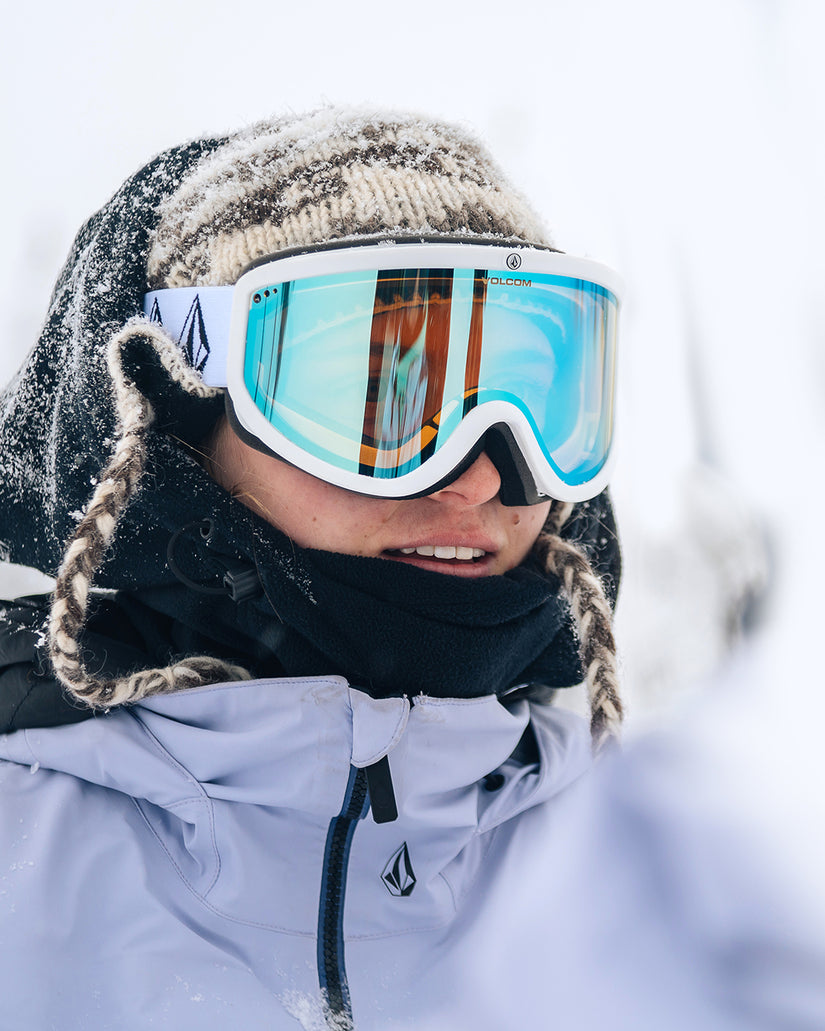 Footprints Matte White Stone Goggle - Ice Chrome
