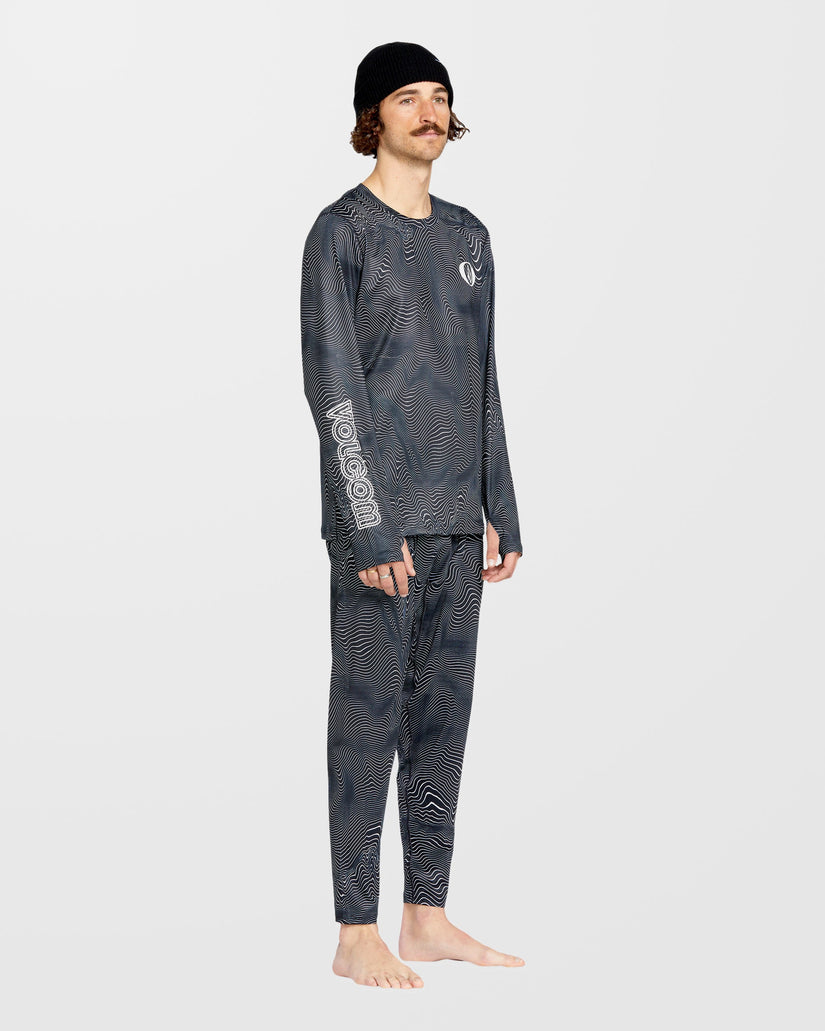 M V-Science Base Layer Langarmshirt - Black Print