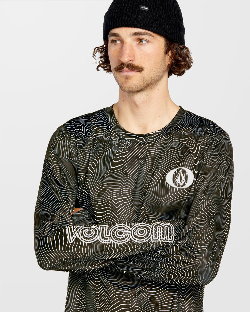 M V-Science Base Layer Langarmshirt - Black Print