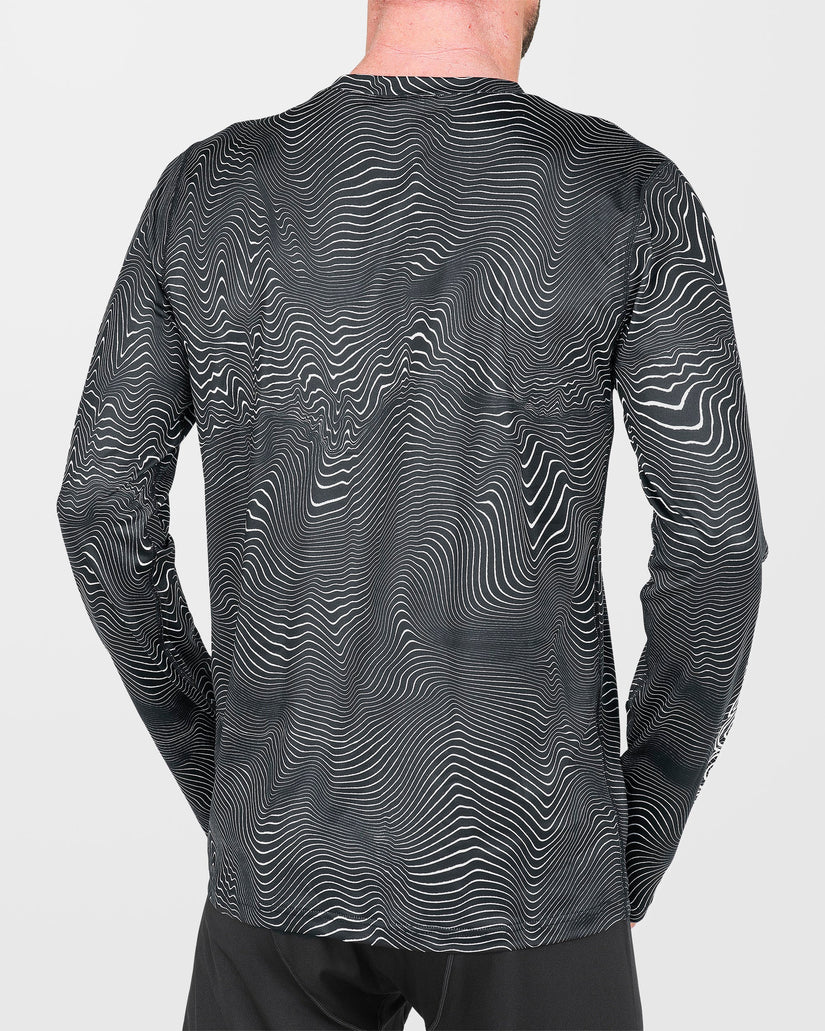 M V-Science Base Layer Langarmshirt - Black Print