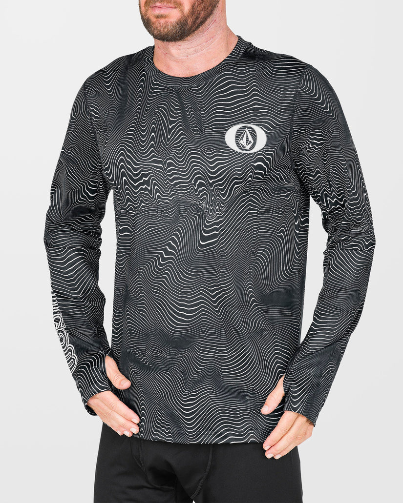 M V-Science Base Layer Langarmshirt - Black Print