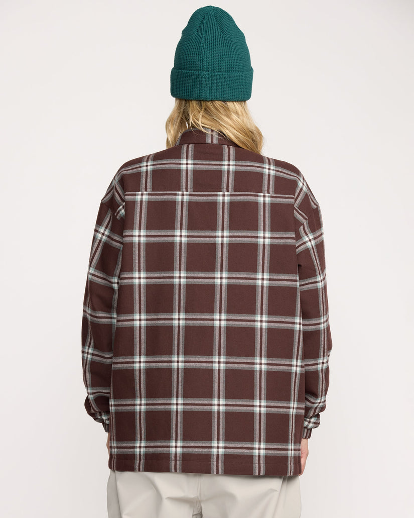 Insulated Riding Flannel Jacke - Oxblood