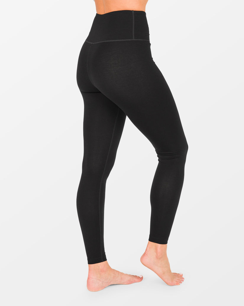 W Merino Blend Basisschicht-Leggings - Black