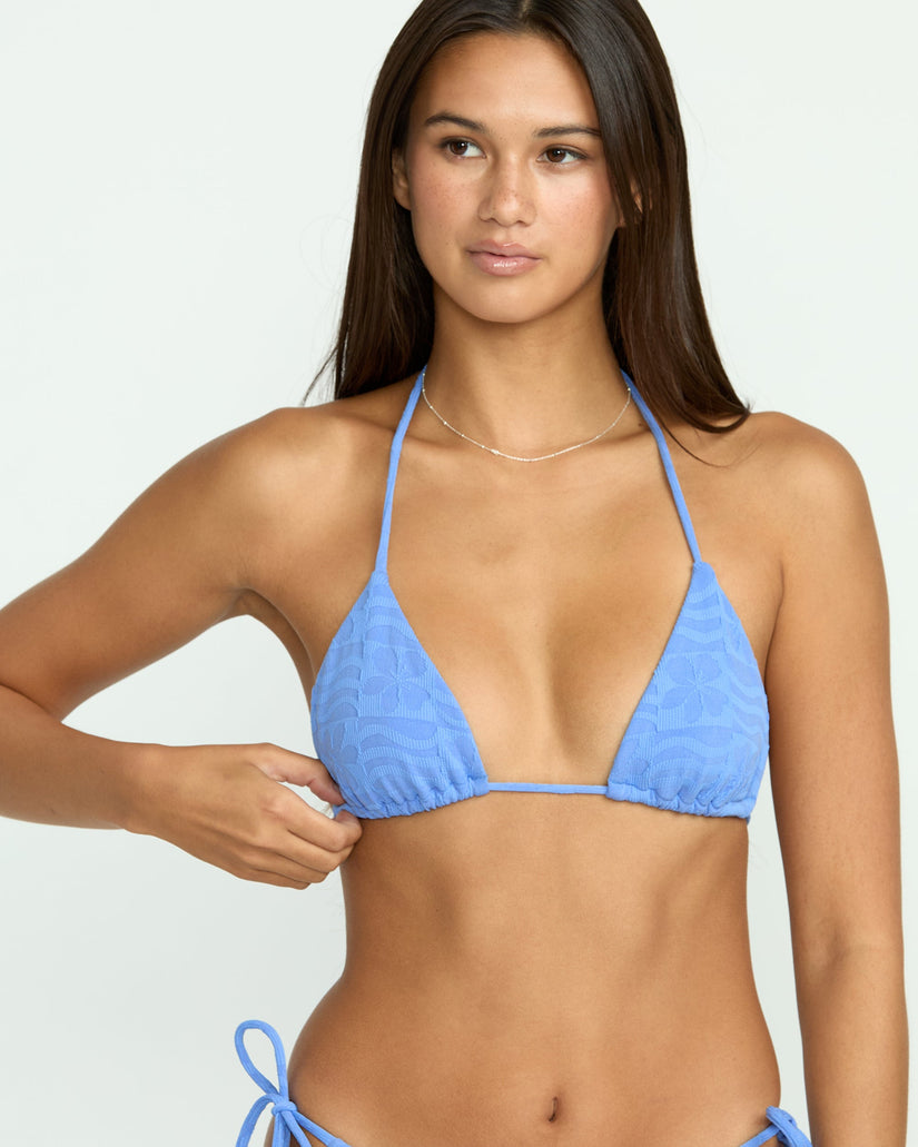 Coco Halter Triangle Bikinioberteil - Light Blue Acid