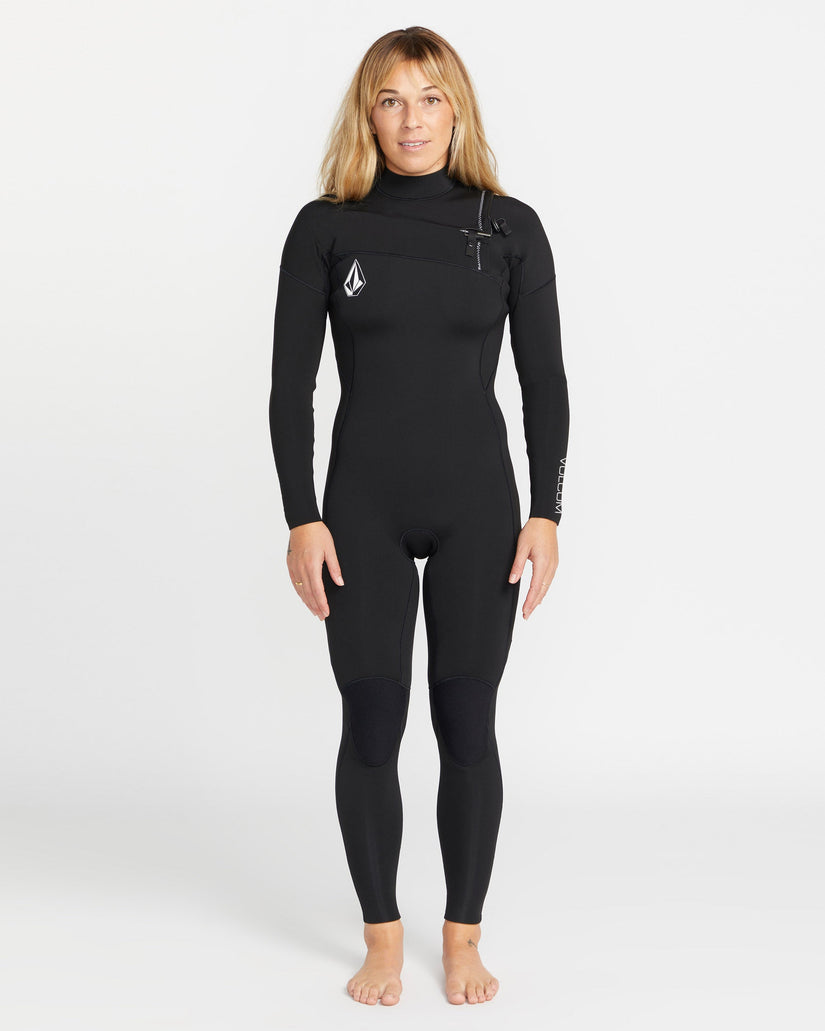 3/2Mm Chest Zip Neoprenanzug - BLACK