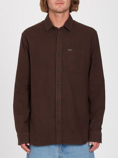 Caden Solid Shirt - DARK BROWN (A0532204_DBR) [F]
