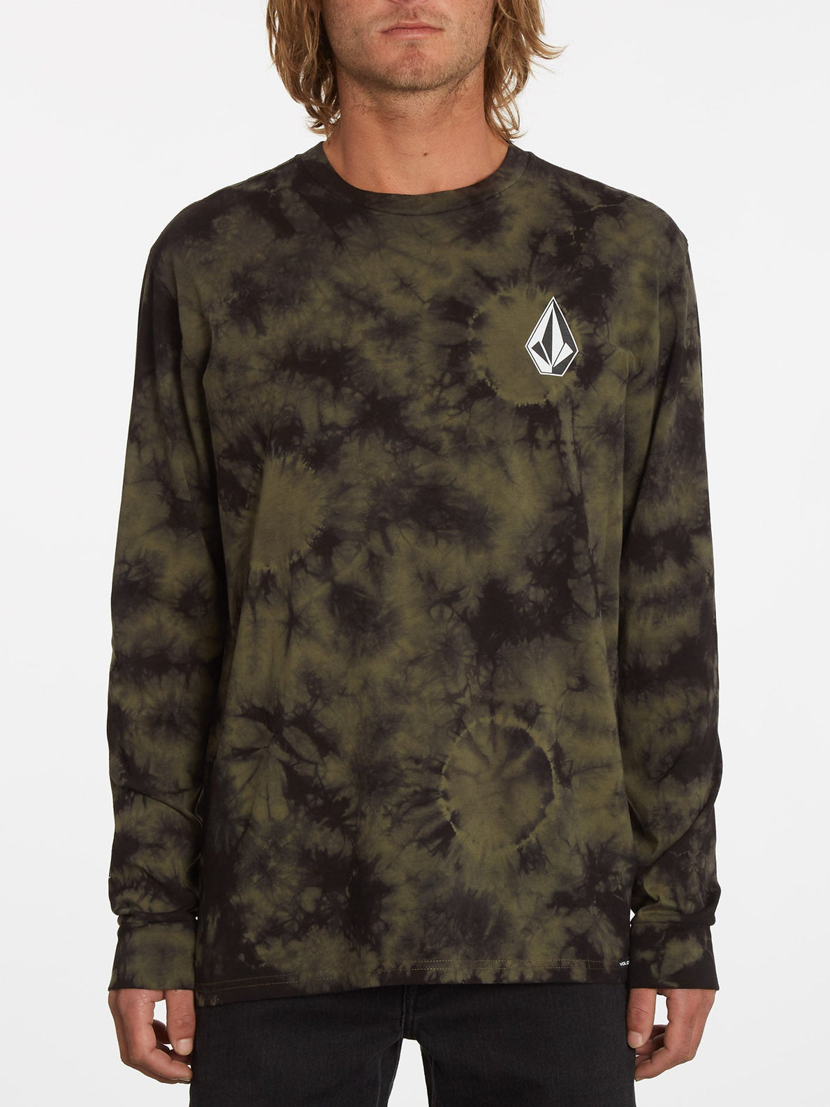 Iconic Stone Dye T-shirt - MILITARY (A3632201_MIL) [F]