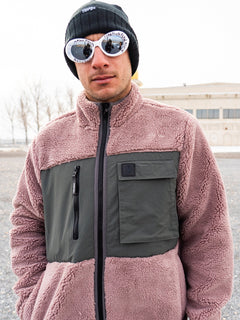 Storm Stone Zip Sherpa Sweatshirt - BORDEAUX BROWN