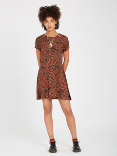 Dino Tea Dress - DARK CLAY (B1312316_DCL) [F]