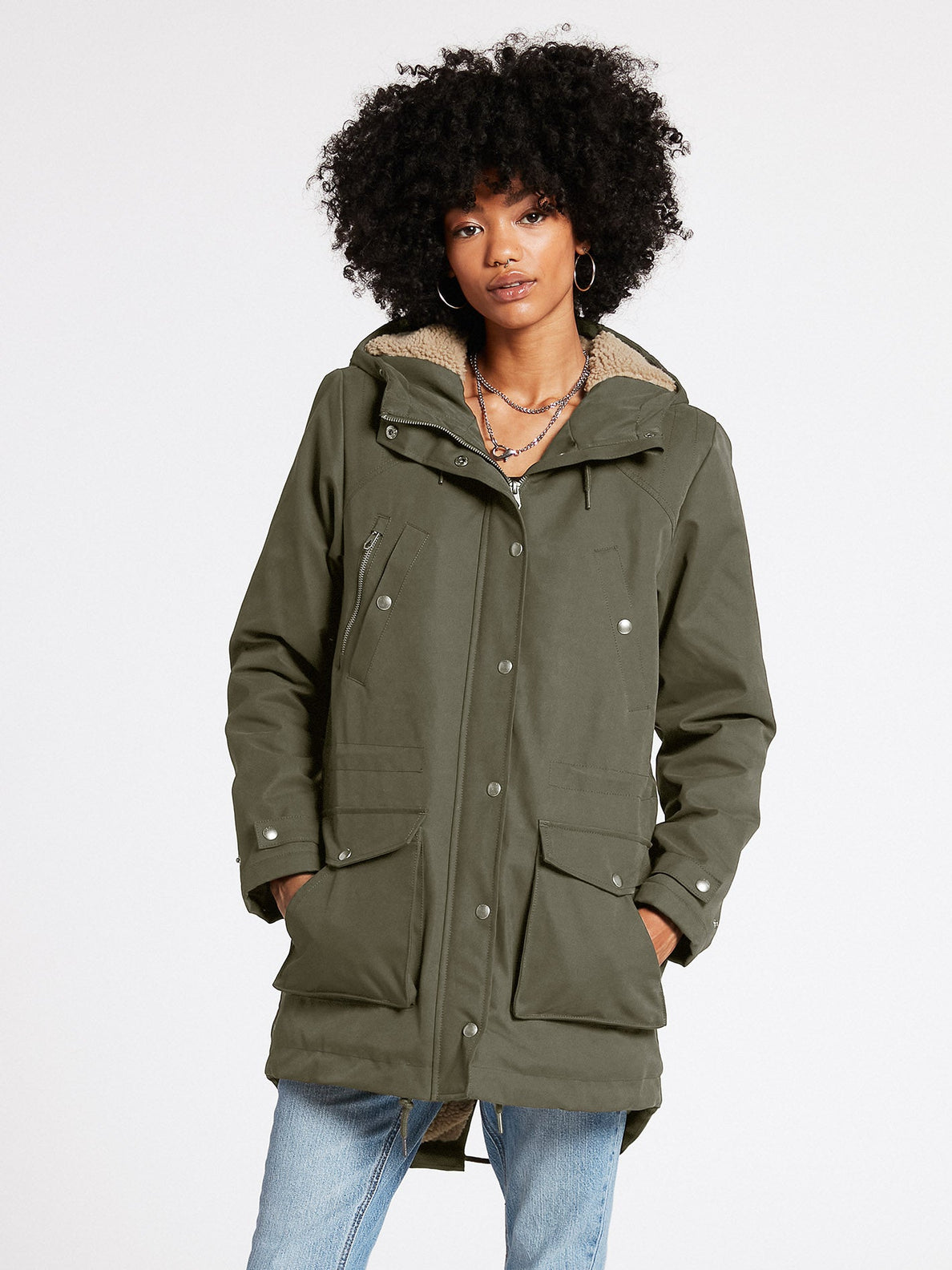 Walk On By 5K Parka - ARMY GREEN COMBO (B1732110_ARC) [F]
