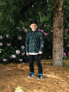 Tone Stone Hooded Shirt - CEDAR GREEN - (KINDER)