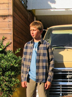 Caden Plaid Shirt - NAVY - (KINDER)