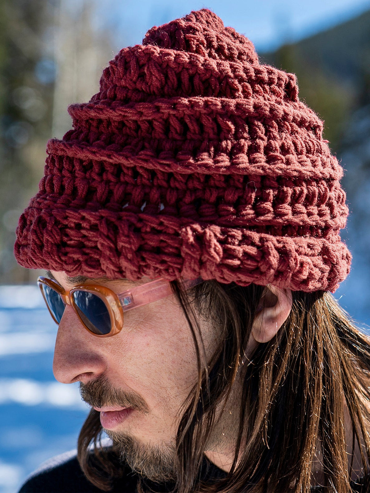 Rav Crochet Knit Beanie - MAROON (J5852401_MAR) [51]